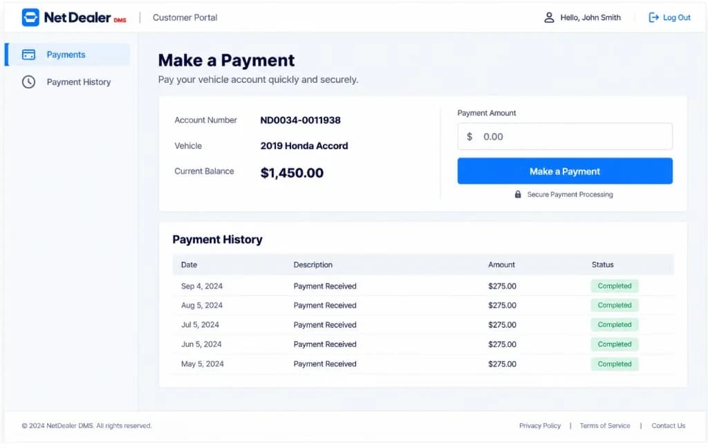 NetDealer DMS customer portal